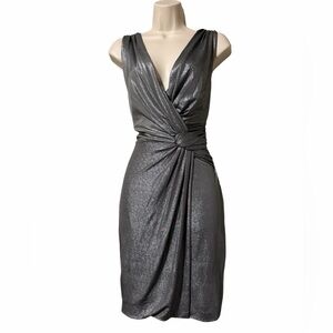 La Coquette by Mandalay Gunmetal Metallic Mini Dress Size 4 NWT Archival
